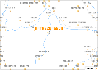 map of Arthez-dʼAsson