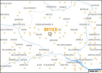 map of Artiče