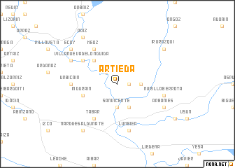 map of Artieda