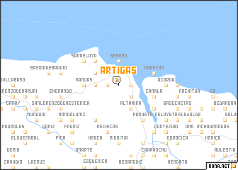map of Artigas