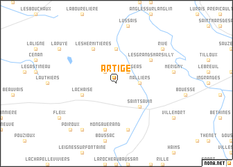 map of Artige