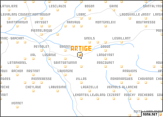 map of Artige