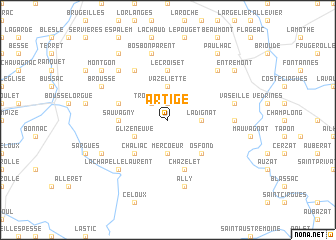 map of Artige