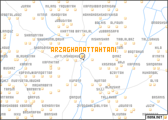 map of Arzaghān at Taḩtānī