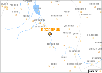 map of Arzānfūd