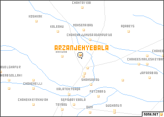 map of Arzanjeh-ye Bālā