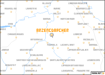 map of Arzenc-dʼApcher
