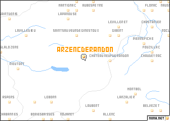 map of Arzenc-de-Randon