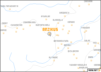 map of Ərziküş