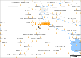 map of Arzillières