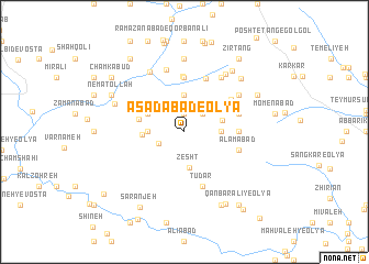 map of Asadābād-e ‘Olyā