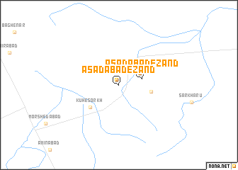 map of Asadābād-e Zand