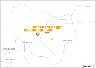 map of Asadābād-e Zand