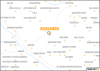 map of Asadābād