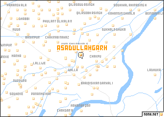 map of Asadullahgarh