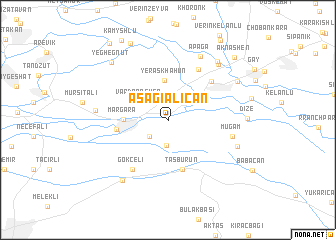 map of Aşağıalican