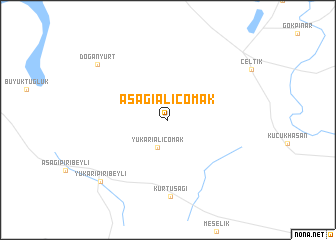 map of Aşağıaliçomak