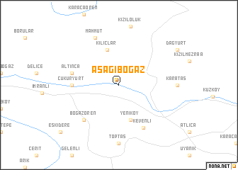 map of Aşağıboğaz