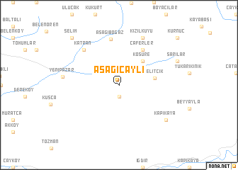 map of Aşağıçaylı