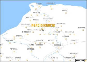 map of Aşağıdikencik