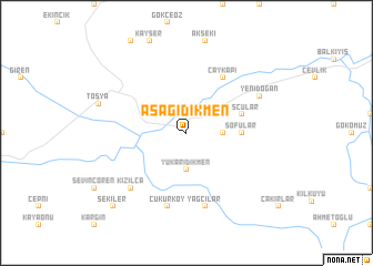 map of Aşağıdikmen