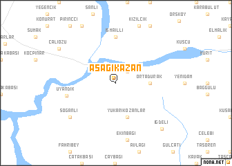 map of Aşağıkazan