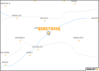 map of Aşağıtekke