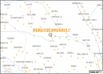 map of Aşağı Xocamusaxlı
