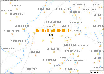 map of Asanzai Shaikhān