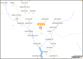 map of Asău