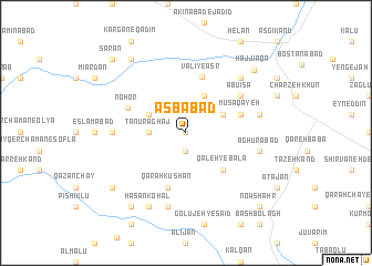 map of Asbābād