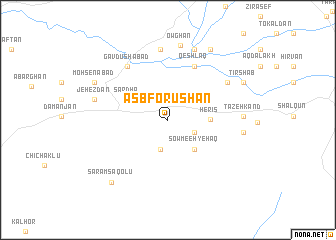 map of Asb Forūshān
