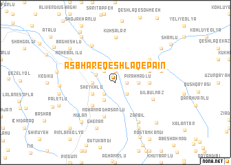 map of Asbhār-e Qeshlāq-e Pā\