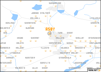 map of Åsby