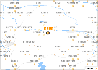 map of Åsen