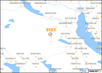 map of Åsen