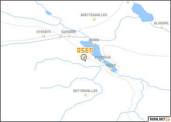 map of Åsen