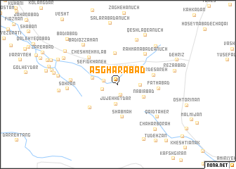 map of Aşgharābād