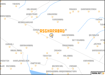 map of Aşgharābād