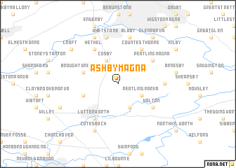 map of Ashby Magna