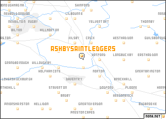 map of Ashby Saint Ledgers