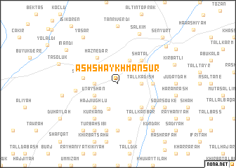 map of Ash Shaykh Manşūr