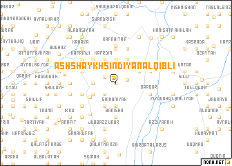 map of Ash Shaykh Sindiyān al Qiblī