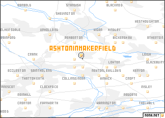 map of Ashton in Makerfield