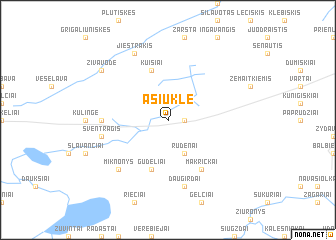 map of Asiūklė