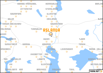 map of Åslanda