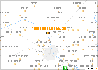 map of Asnières-lès-Dijon