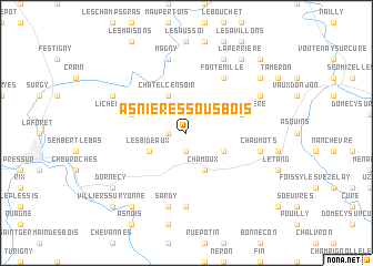 map of Asnières-sous-Bois