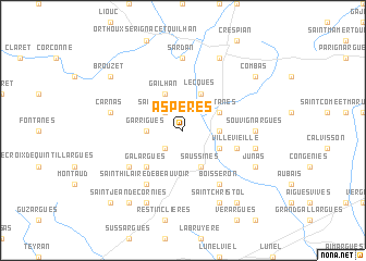 map of Aspères