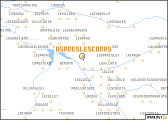 map of Aspres-lès-Corps